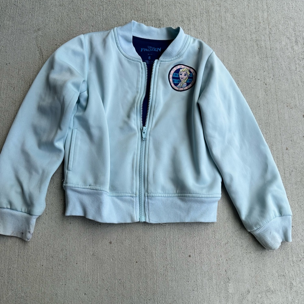 Disney Frozen Elsa Blue Bomber Letterman Jacket with Patch